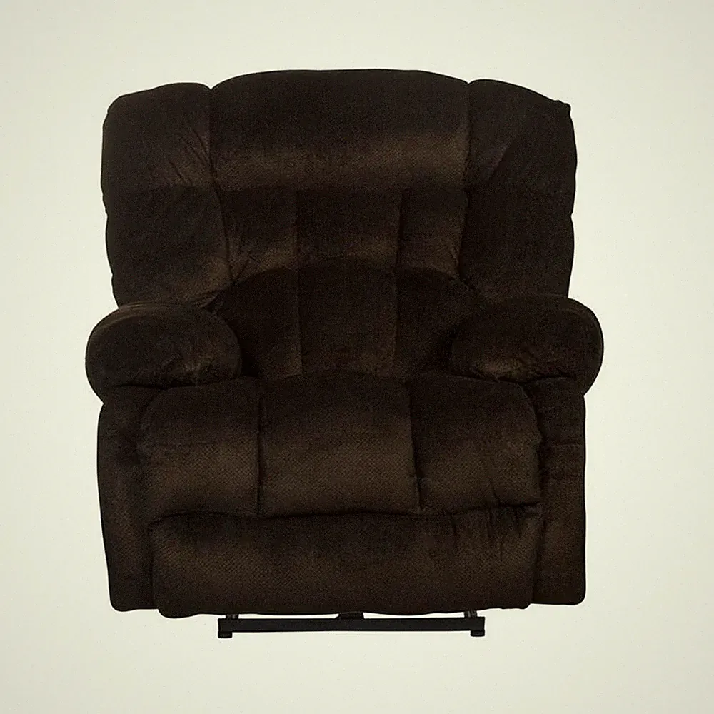 Johnson Power Lay Flat Recliner in Brown Polyester Fabric
