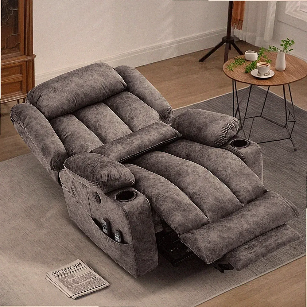 Lay Flat Dual Motor Power Lift Recliner for Elderly Big Tall w/Extended Footrest